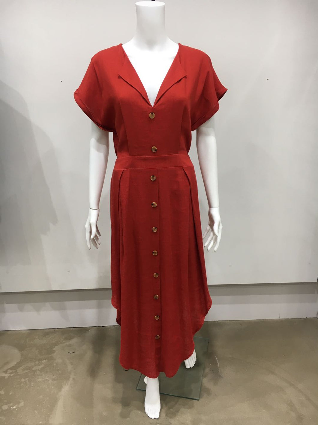 Cap sleeve button through dress