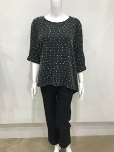 Spotted button-up jumper