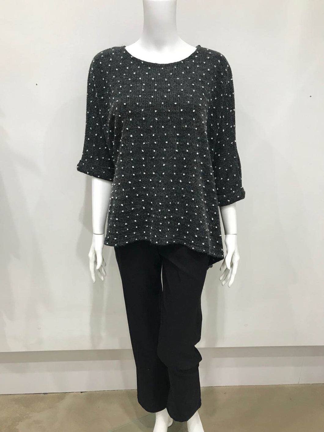 Spotted button-up jumper