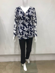 1/2 zip peplum top