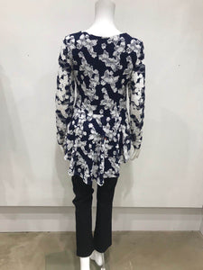 1/2 zip peplum top