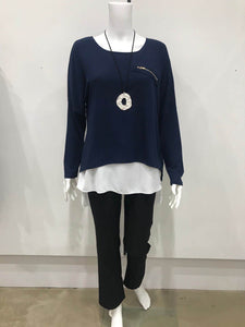 Double layer chest zip top