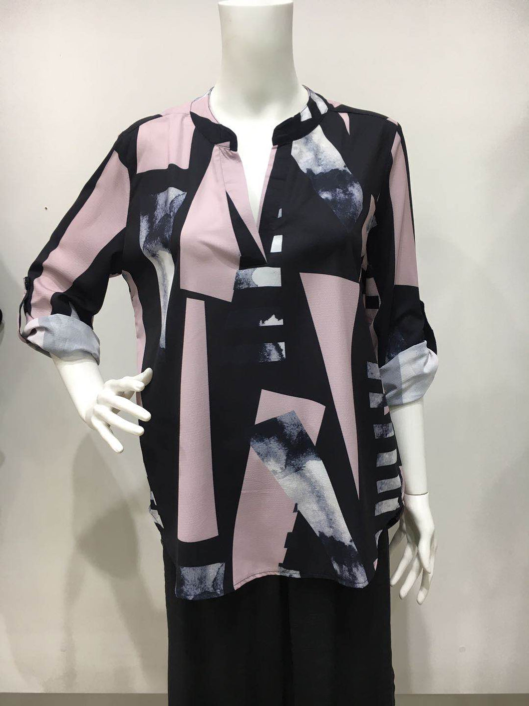 Rolled sleeves top