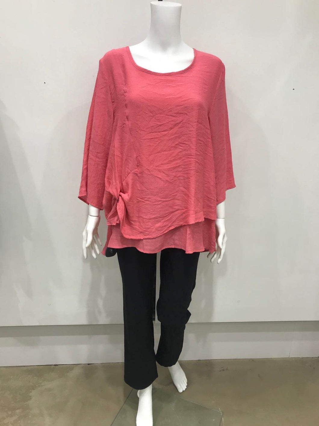 Double layer round neck top