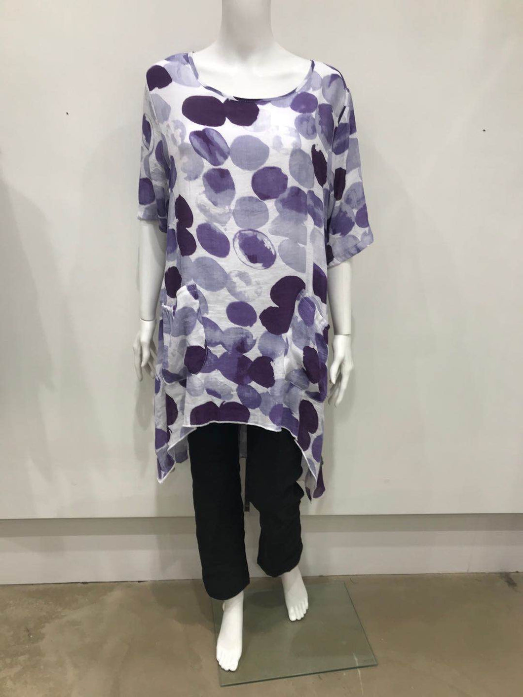 Double layer cotton linen tunic