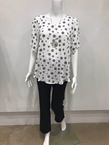 Dotted linen top