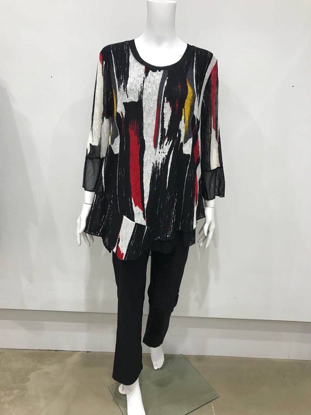 Multi-coloured double layer top